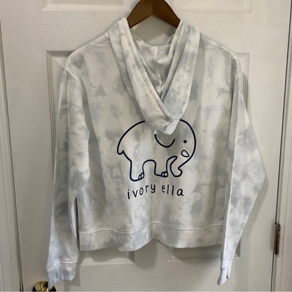New! Ivory Ella Cropped Tie-Dye Hoodie - Size Large - Picture 8 of 8